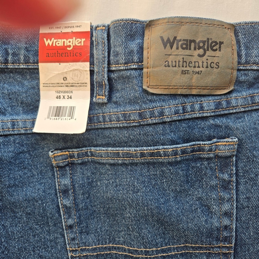 Wrangler Authentics Jeans Men 46x34 Blue Relaxed‎ Fit Straight Leg 10ZM200DX - Picture 3 of 6
